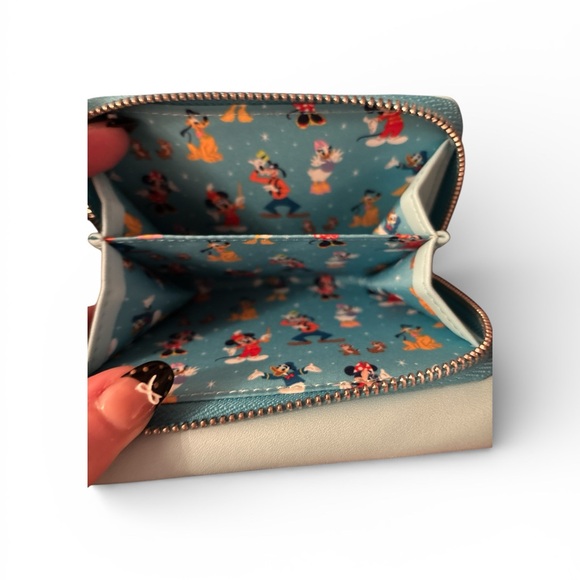 Loungefly Blue Wallet with Disney Castle and Characters - Picture 4 of 6